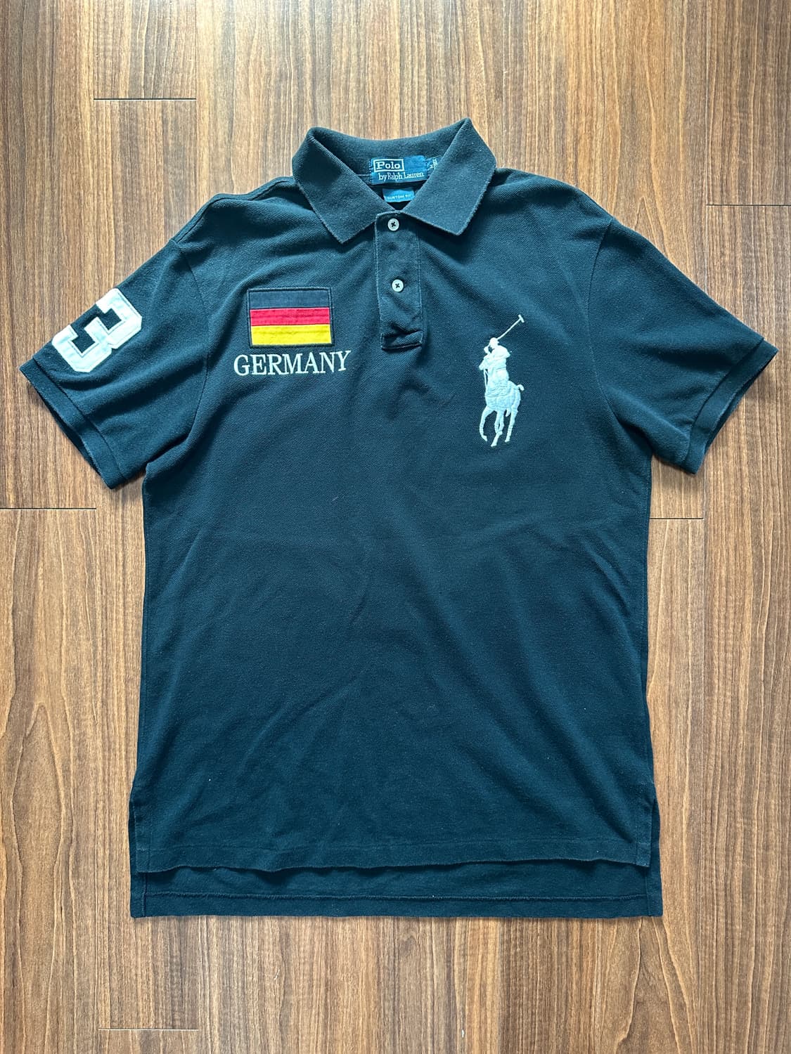 (M) 폴로 빅포니 독일 국기 블랙 카라티 치프키프 상품이미지1