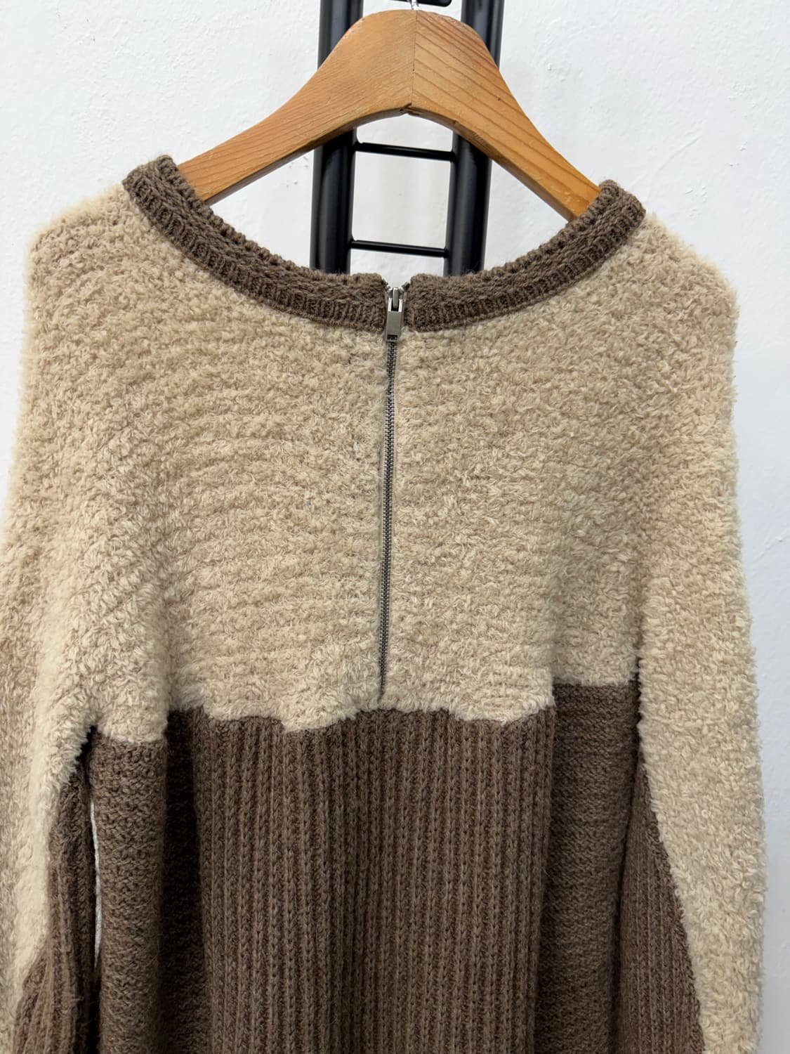 정품) 시스템 한섬 배색 니트 스웨터 90F 상품이미지6