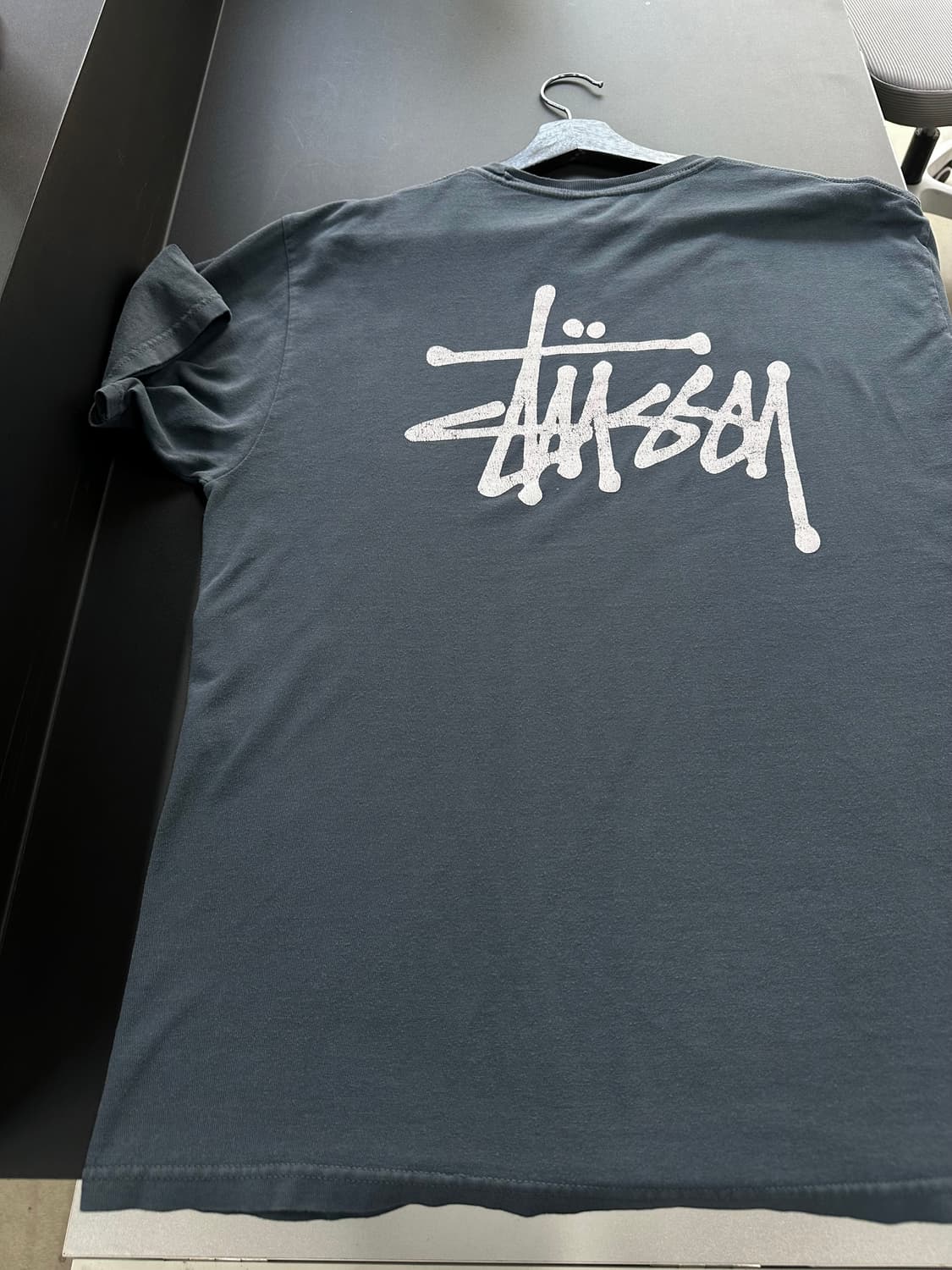 스투시 스탁 백로고 반팔티 블루그레이 상품이미지4