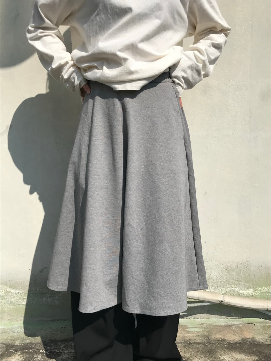 그레이 레이어드 스커트  상품이미지1