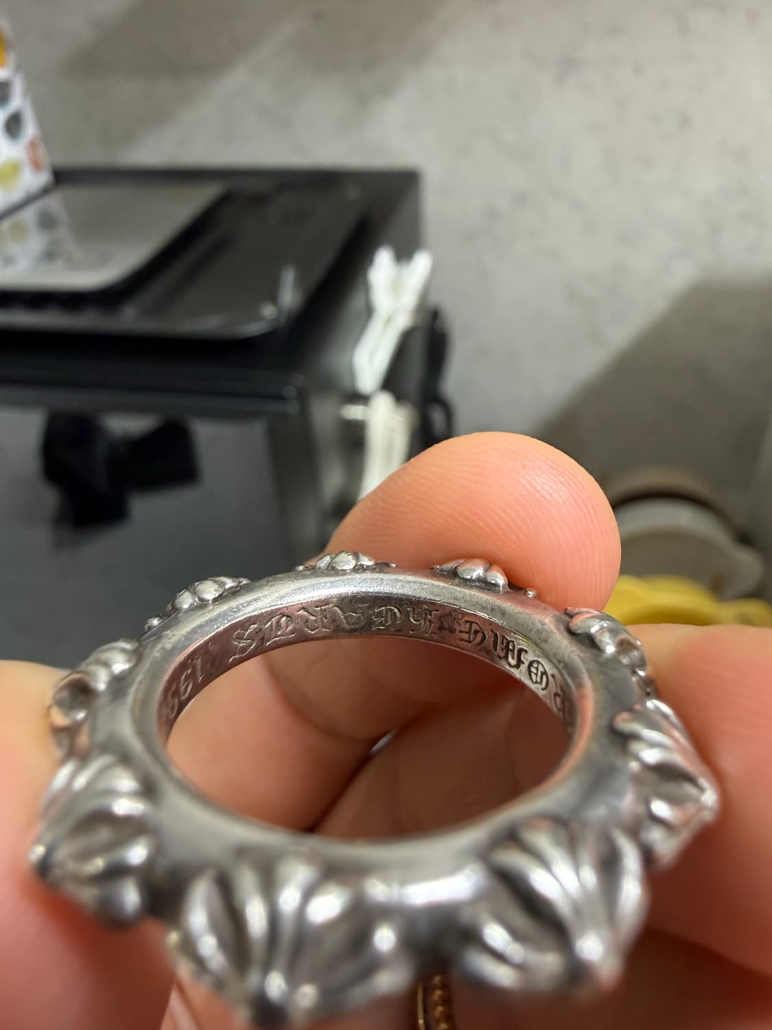 [US10] 크롬하츠 크로스 밴드 실버 링 상품이미지3