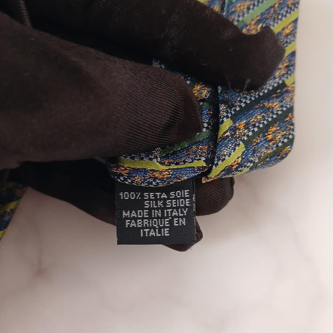 미쏘니 실크 다크그린 패턴 넥타이 9.1cm A+등급 A19073
 상품이미지8