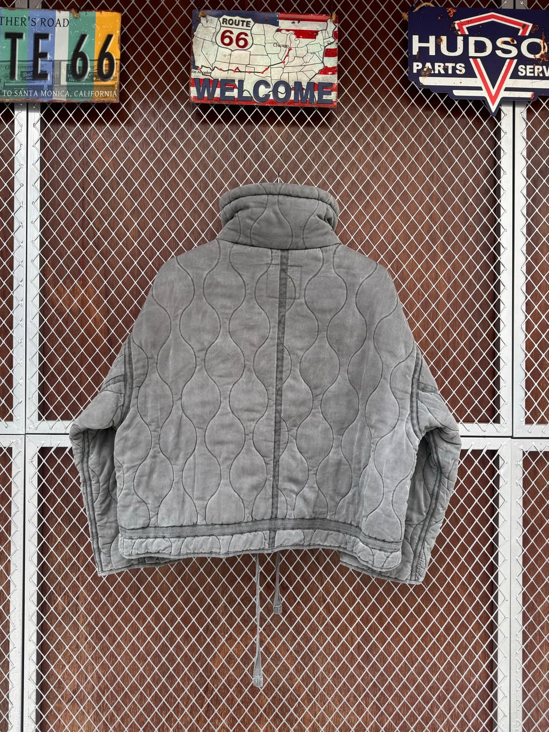 ZARA 자라 그레이 누빔 오버핏 하이넥 퀄팅 자켓 M 상품이미지6