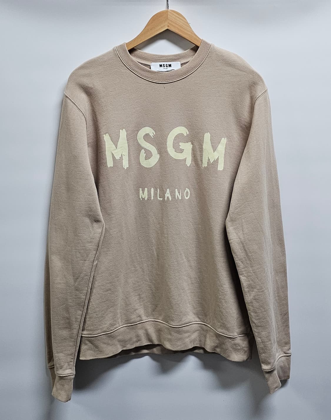 MSGM 밀라노 로고 맨투맨 베이지 S 상품이미지1