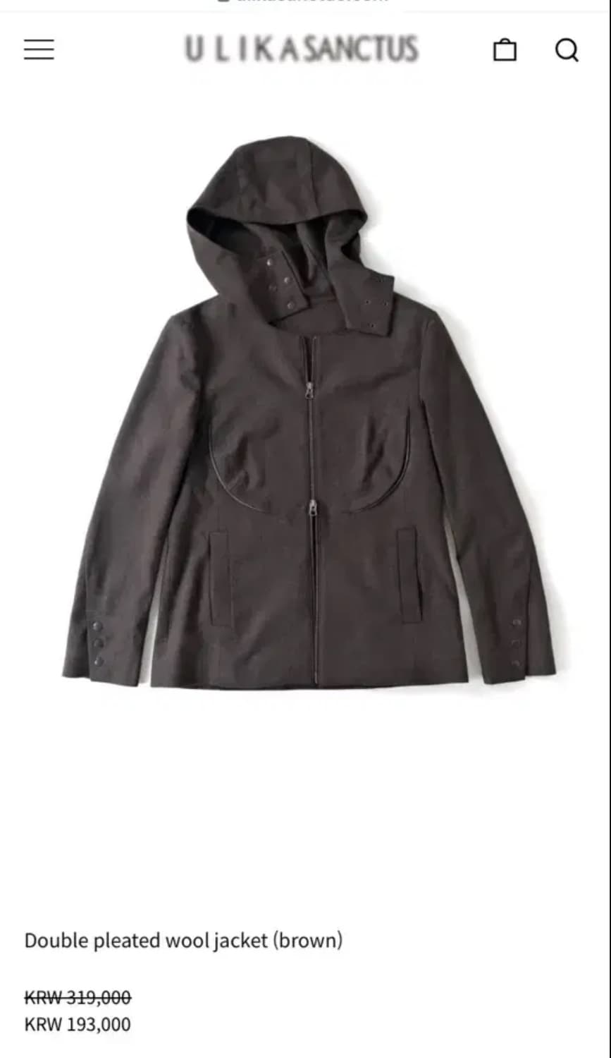 울리카상투스 double pleated 울자켓 브라운 상품이미지1