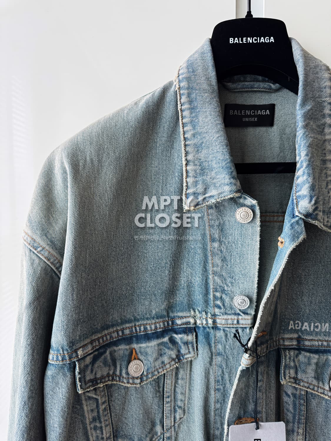 발렌시아가 미러 로고 재패니스 데님 트러커 자켓 상품이미지4