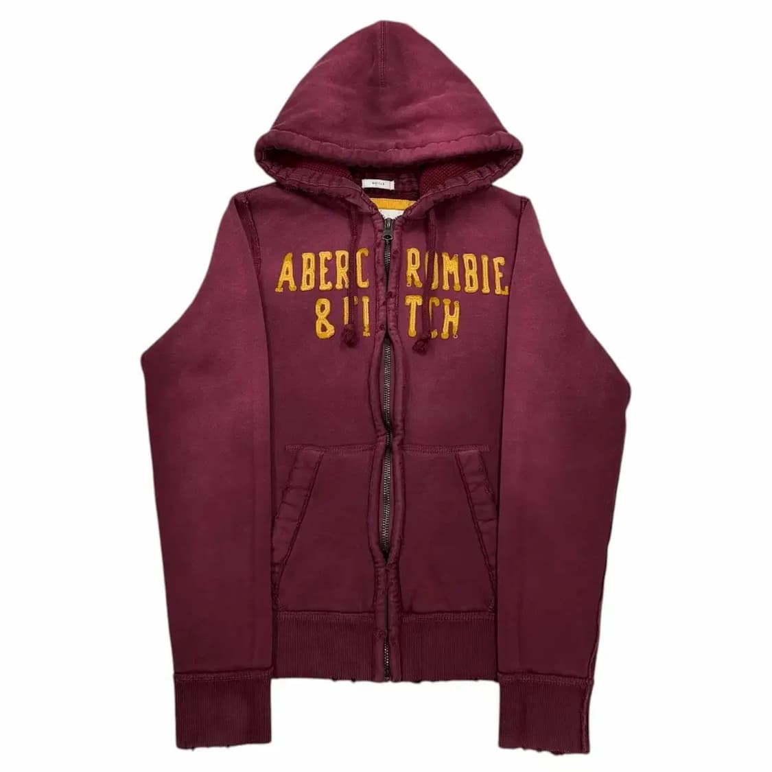 ❤️아베크롬비 옐로우 빅로고 버건디 후드집업❤️ 상품이미지1