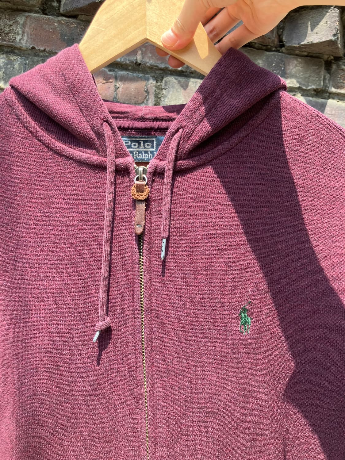 Polo Ralph Lauren 버건디 집업 후드 S 상품이미지4