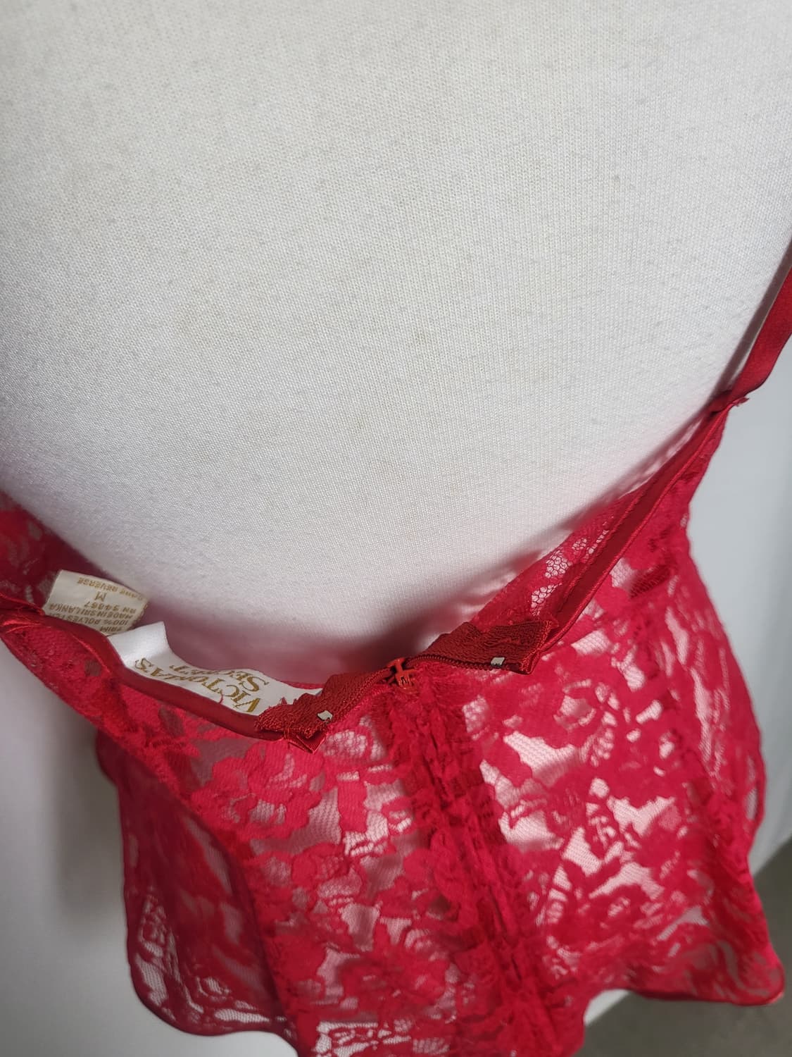 빈티지 레드 레이스 바디수트 상품이미지5