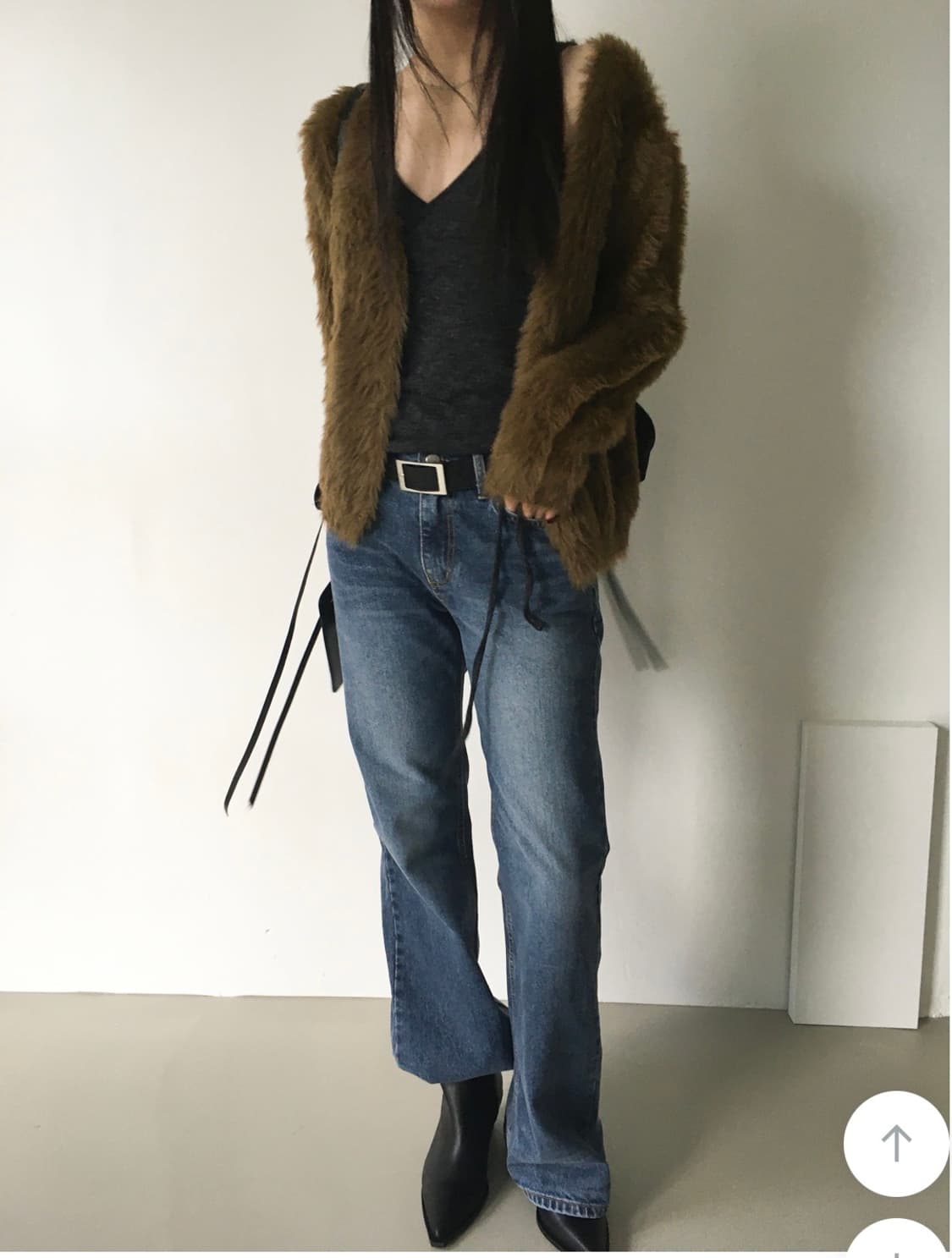 유어즈 yours 루즈핏 태니 퍼 가디건 상품이미지8