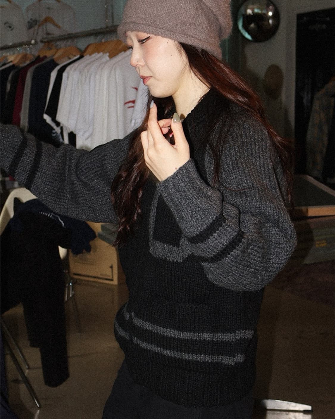 LETTERED VARSITY ZIP KNIT (M) 상품이미지2