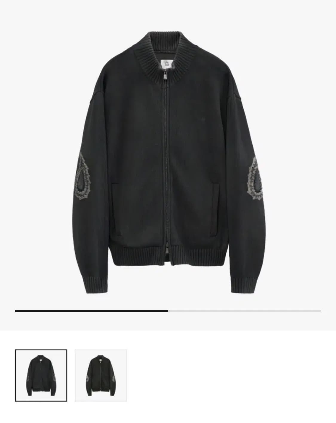 [2]폴리테루 트랙니트집업 차콜 상품이미지1