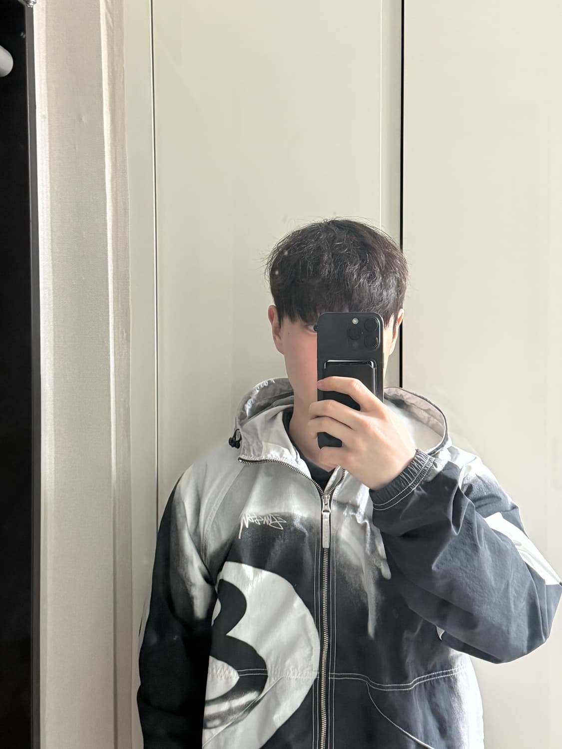 스투시 8볼 비치 쉘 자켓 그레이스케일 M사이즈 상품이미지5