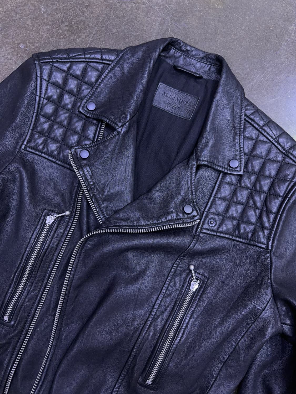 올세인츠 로울리 레더 바이커 염소 가죽자켓 M 상품이미지3
