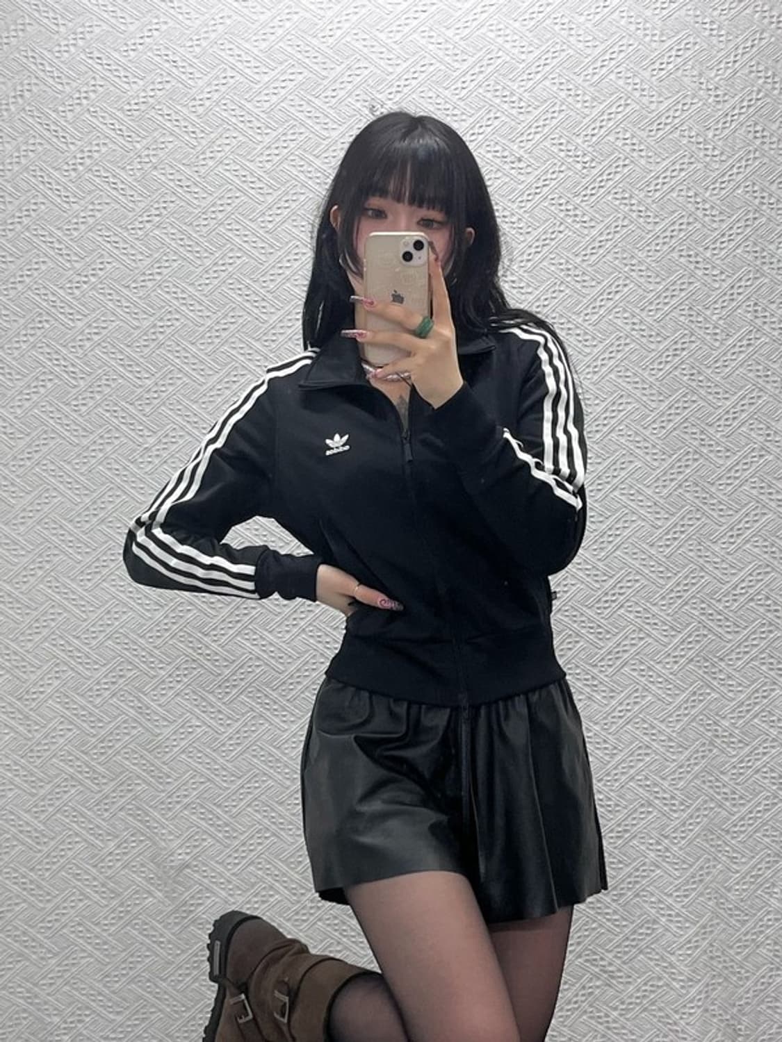 아디다스 파이어버드 빈티지 오리지널 검흰 져지 집업 L C11616 상품이미지1