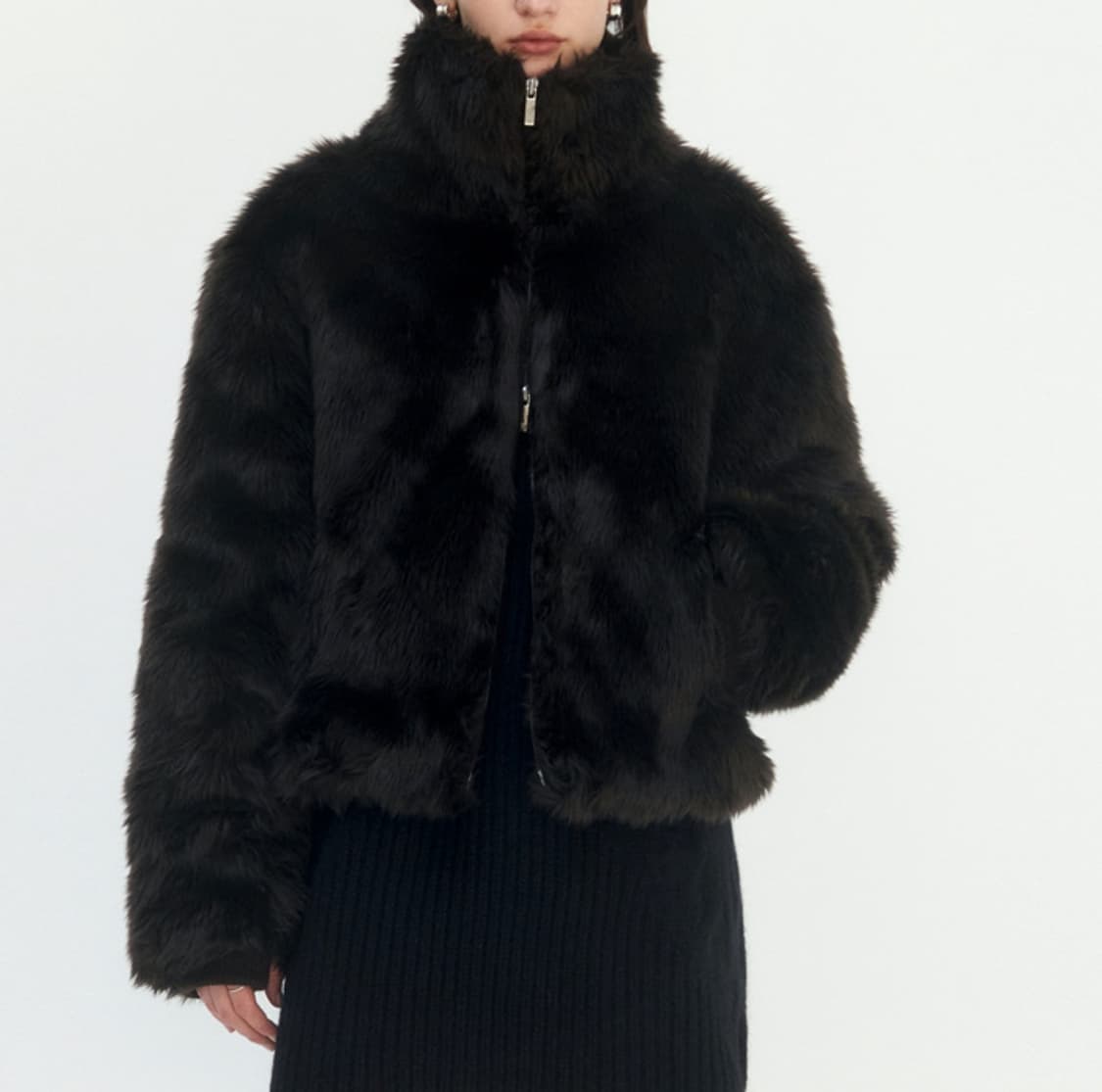 트리밍버드 하이넥집업퍼자켓 다크브라운 판매해요 상품이미지1