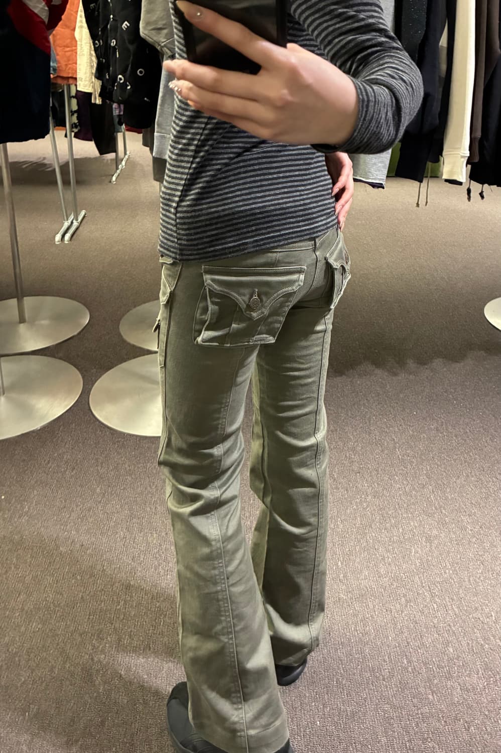 0)Japanese vintage 여성 부츠컷 카고팬츠 상품이미지1