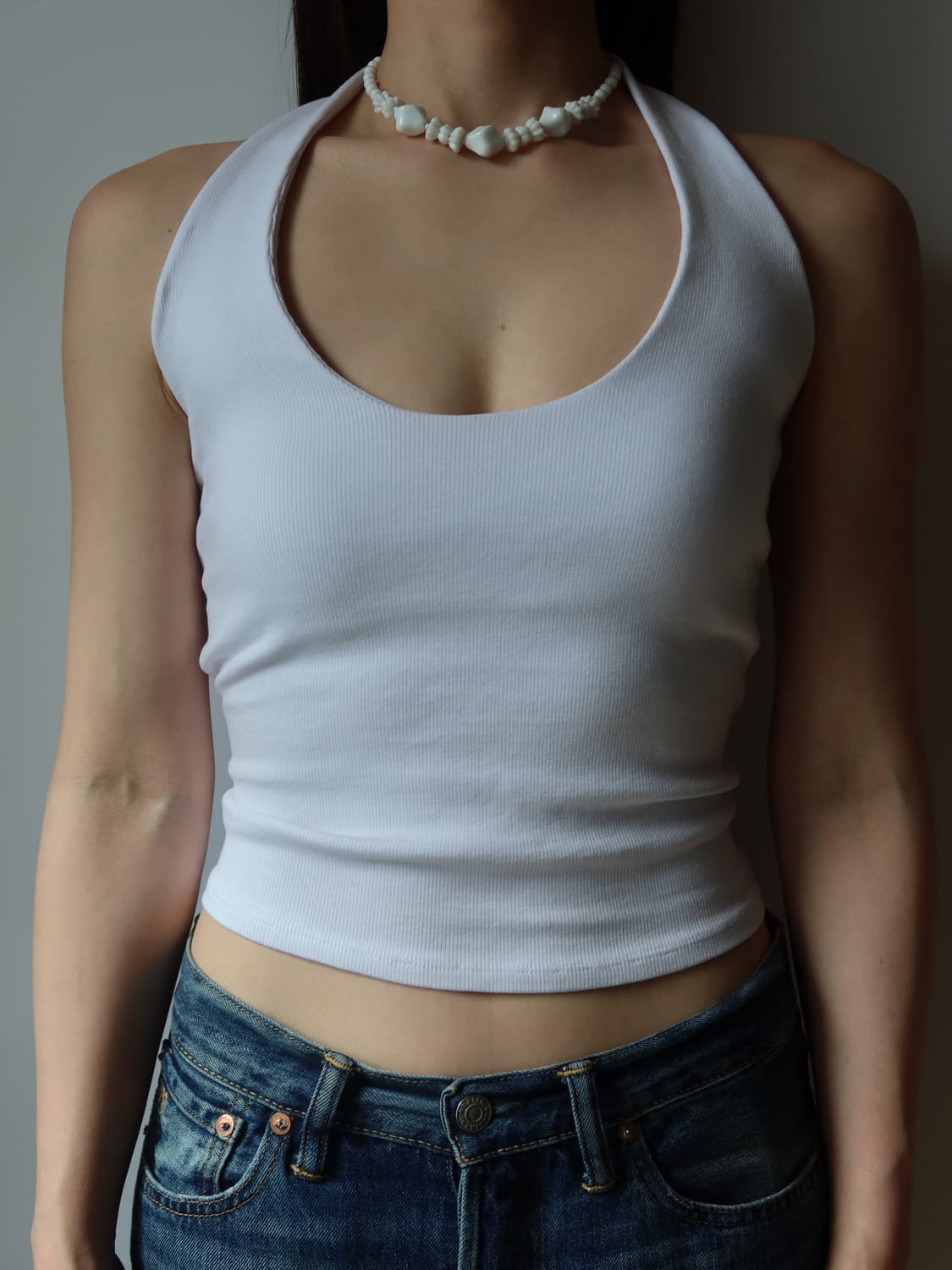 white pebble necklace 상품이미지2