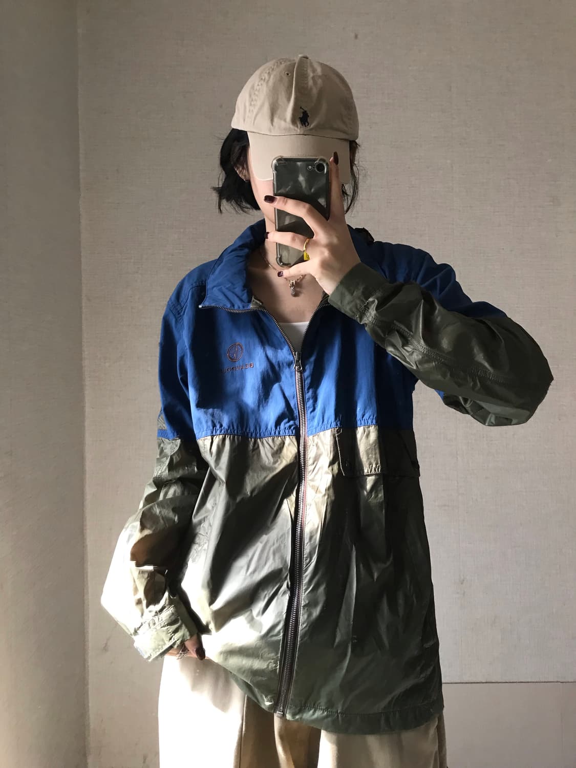 빈폴 카키 블루 포켓 바람막이 상품이미지5