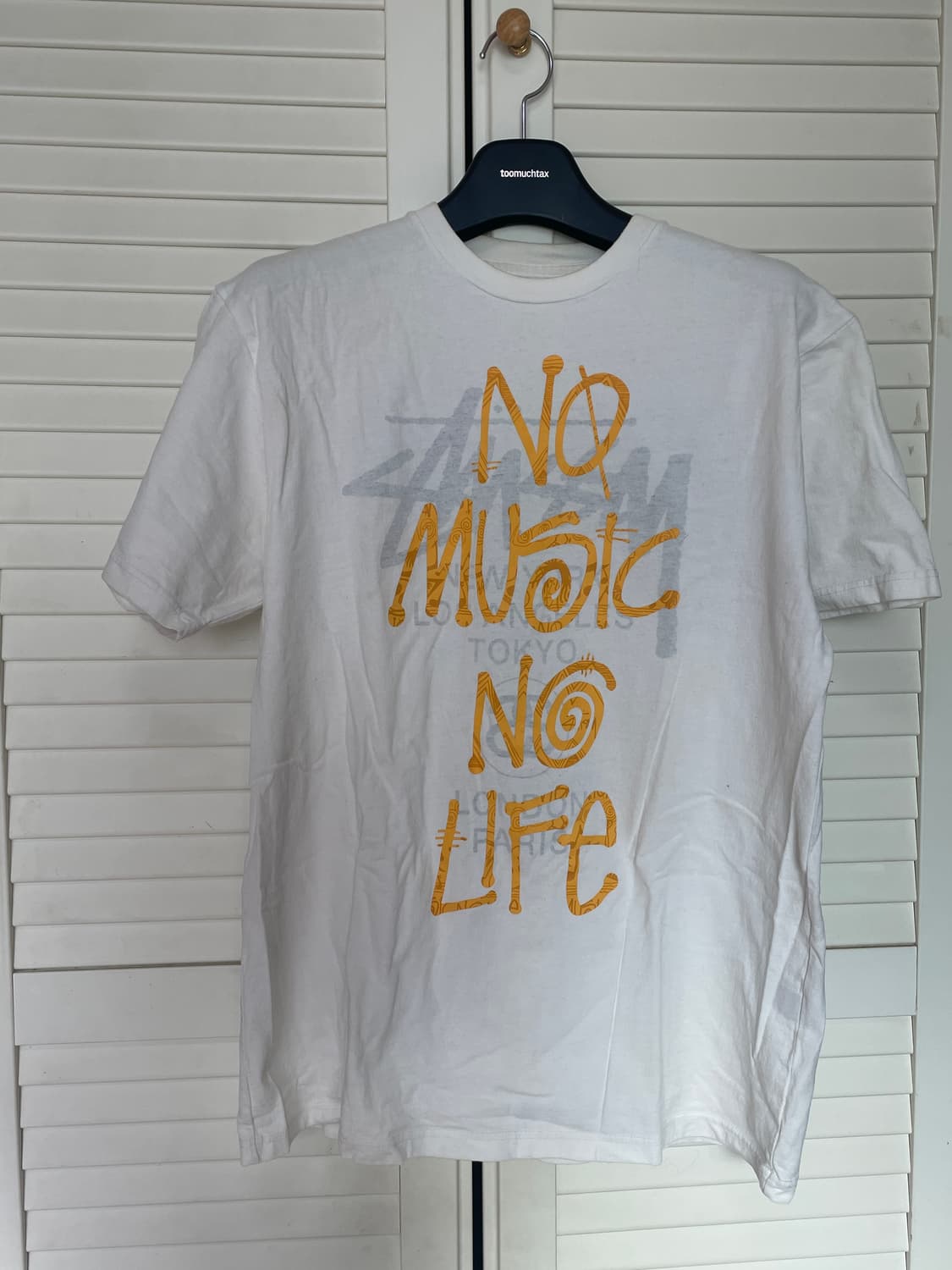 Stussy No Music No Life 남성 반팔 티셔츠 상품이미지1