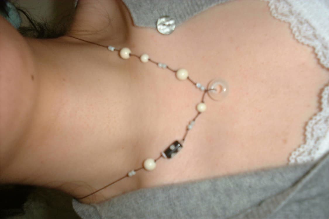 White ring necklace 화이트 링 비즈 목걸이 상품이미지3