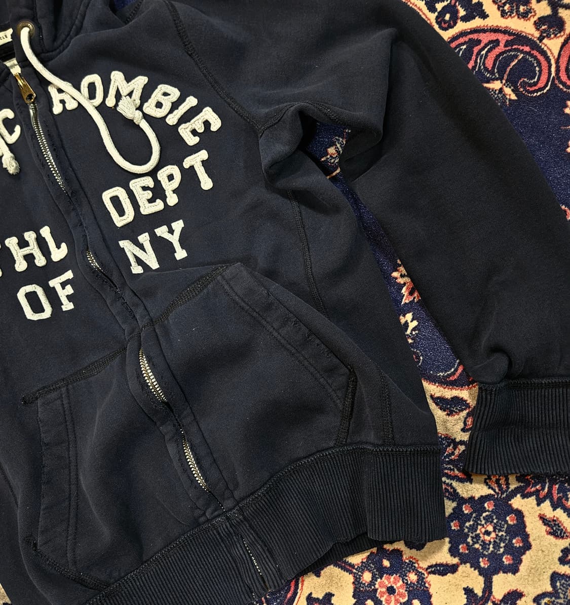 아베크롬비 y2k 빈티지 레터링 기모 후드 집업 M size 상품이미지4