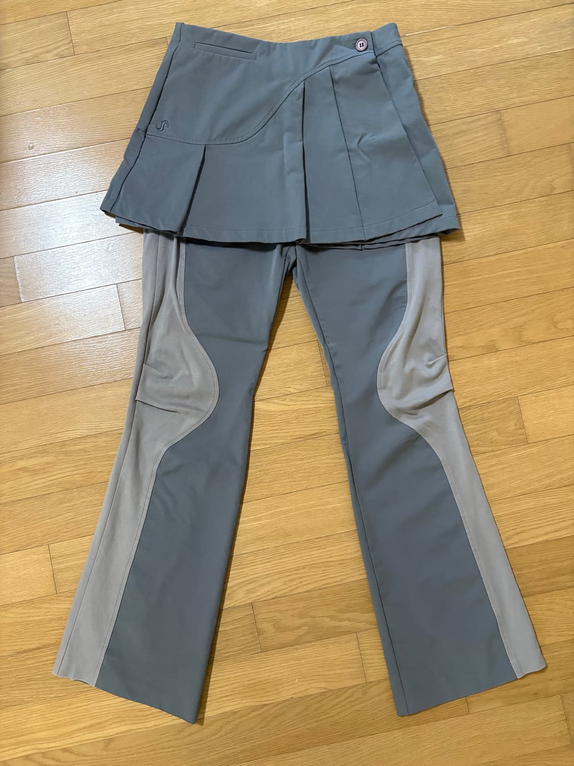 오호스 플리츠 치마바지 세트 그레이 상품이미지1