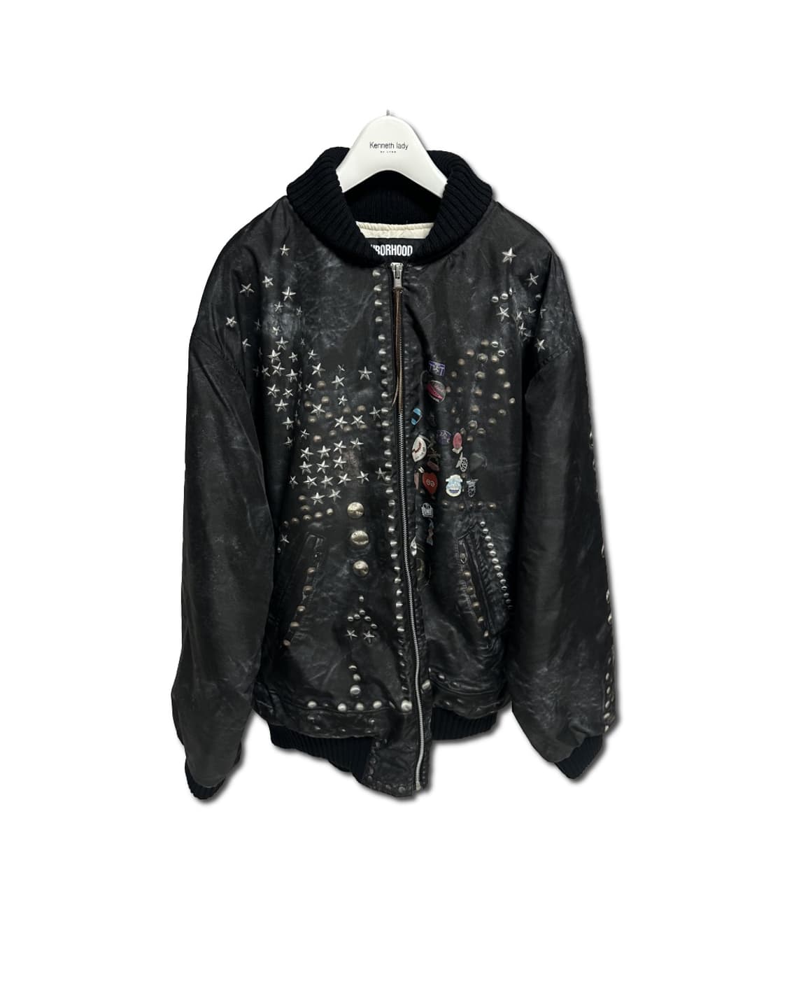 네이버후드 스터드 라이더 프린트 패디드 봄버 자켓 상품이미지1