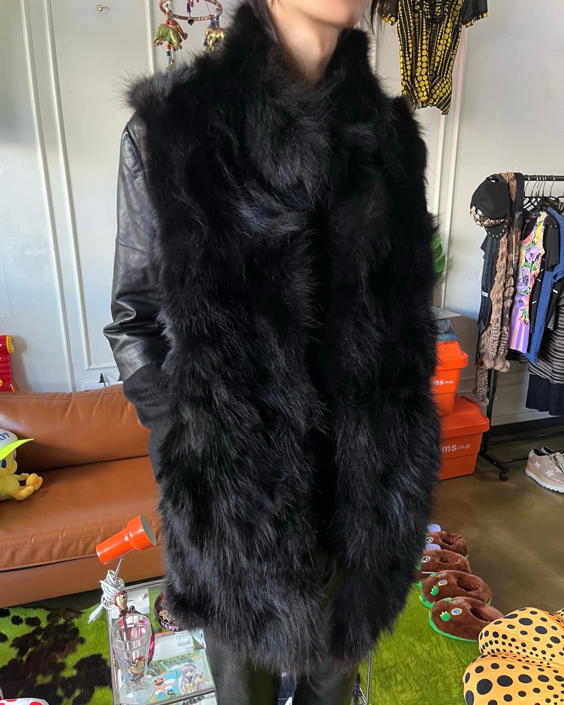 V-Kei Black Real Lamb & Raccoon Fur JK 상품이미지2