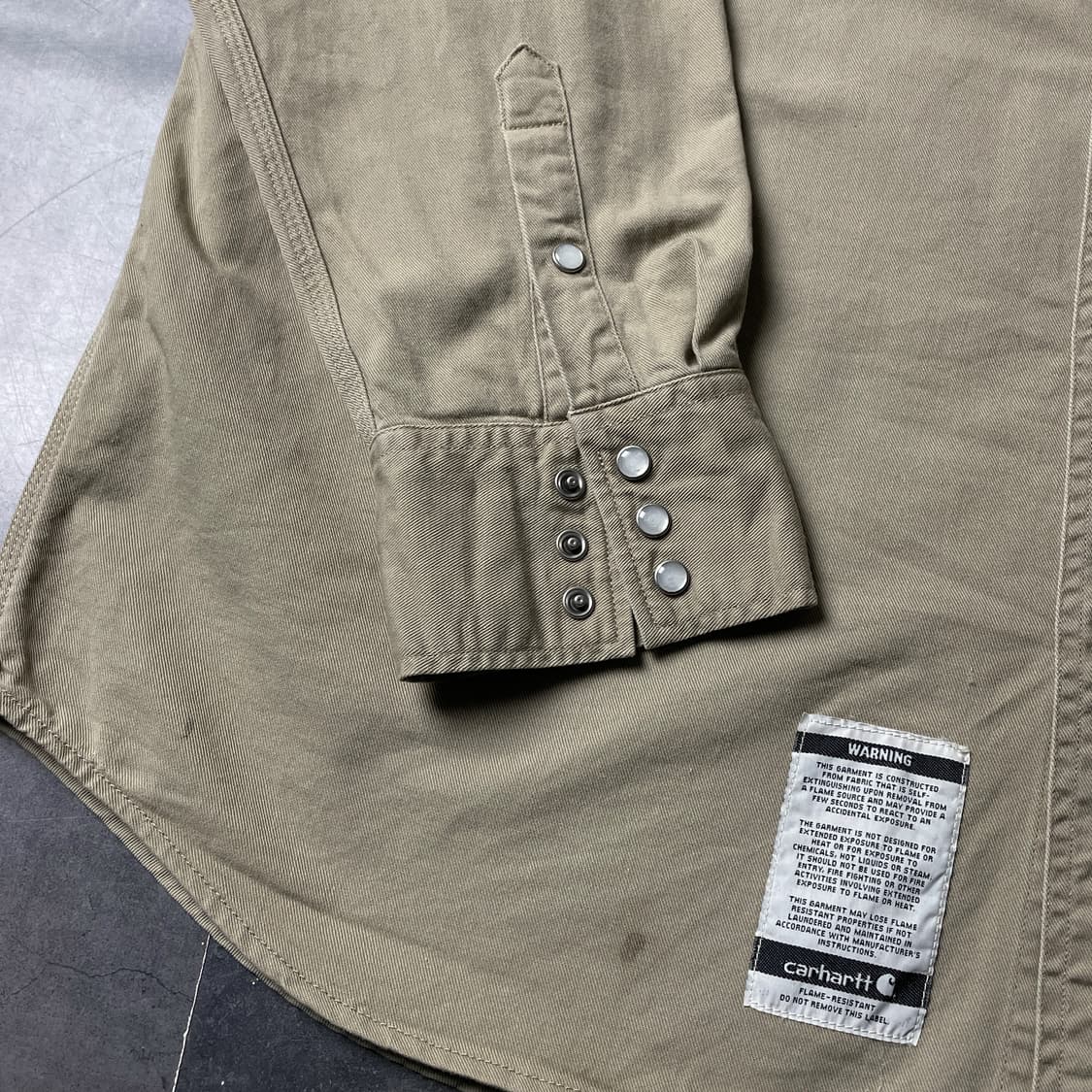 CARHARTT 칼하트 빈티지 베이지 스냅버튼 워크 셔츠 A00859 상품이미지7