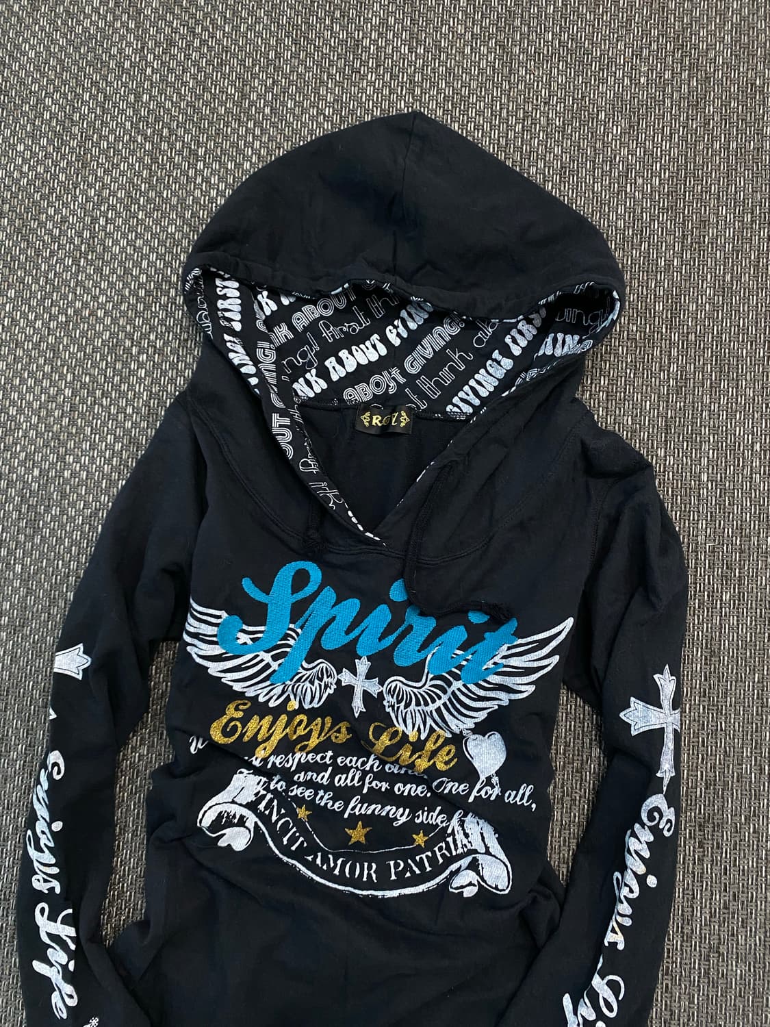 [ROA] Wings&Cross Print Hoodie Sleeve 상품이미지8