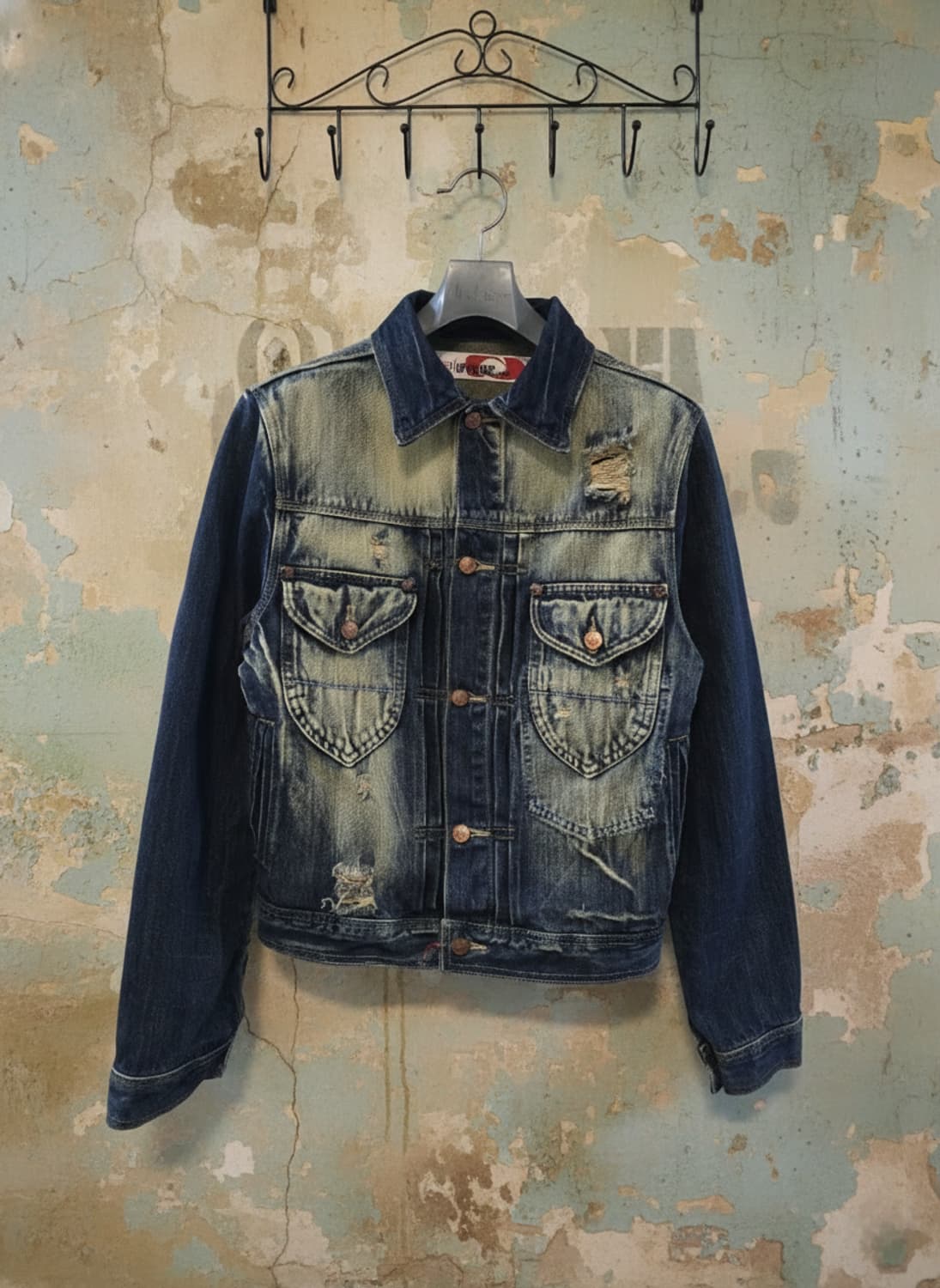 TAKE UPGRADE DEPT. 워싱 데미지 데님 자켓 M 상품이미지1