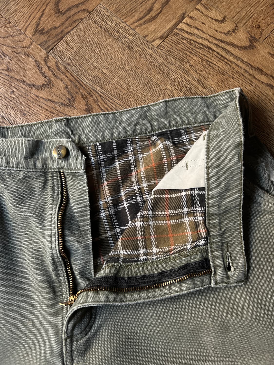 [40]칼하트 USA 빅사이즈 스케이터 모스그린 라이닝 워크팬츠 상품이미지3