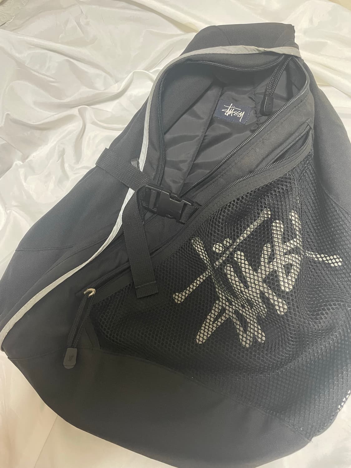 90's Stussy 스투시 빈티지 슬링백 블랙 상품이미지2