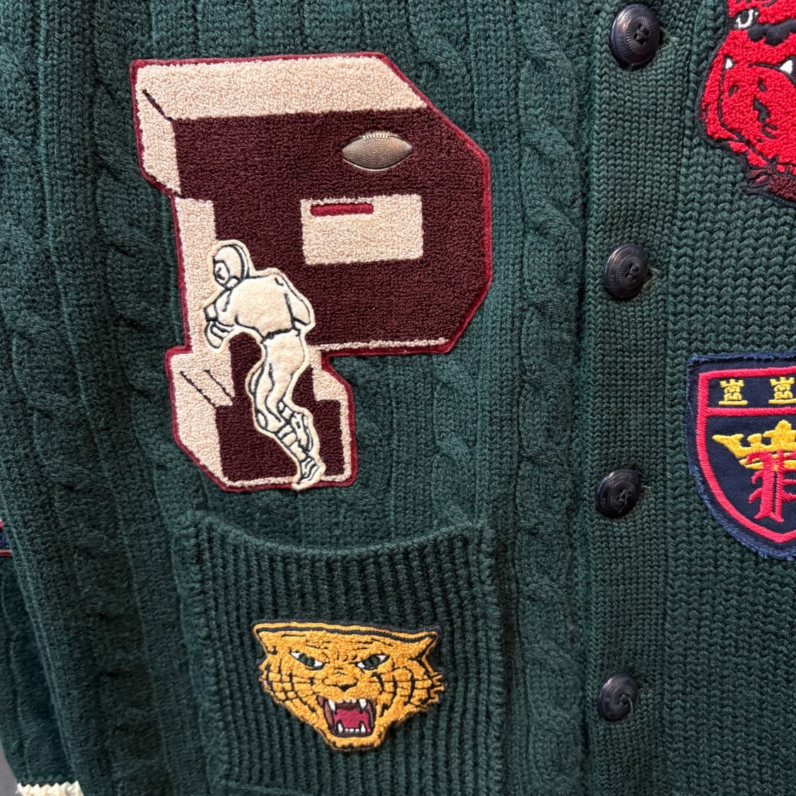 [L] POLO 폴로 랄프로렌 50주년 레터맨 와펜 패치 가디건 상품이미지2