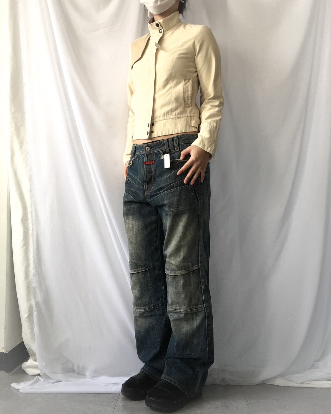 Cotton suede high neck jacket 상품이미지8