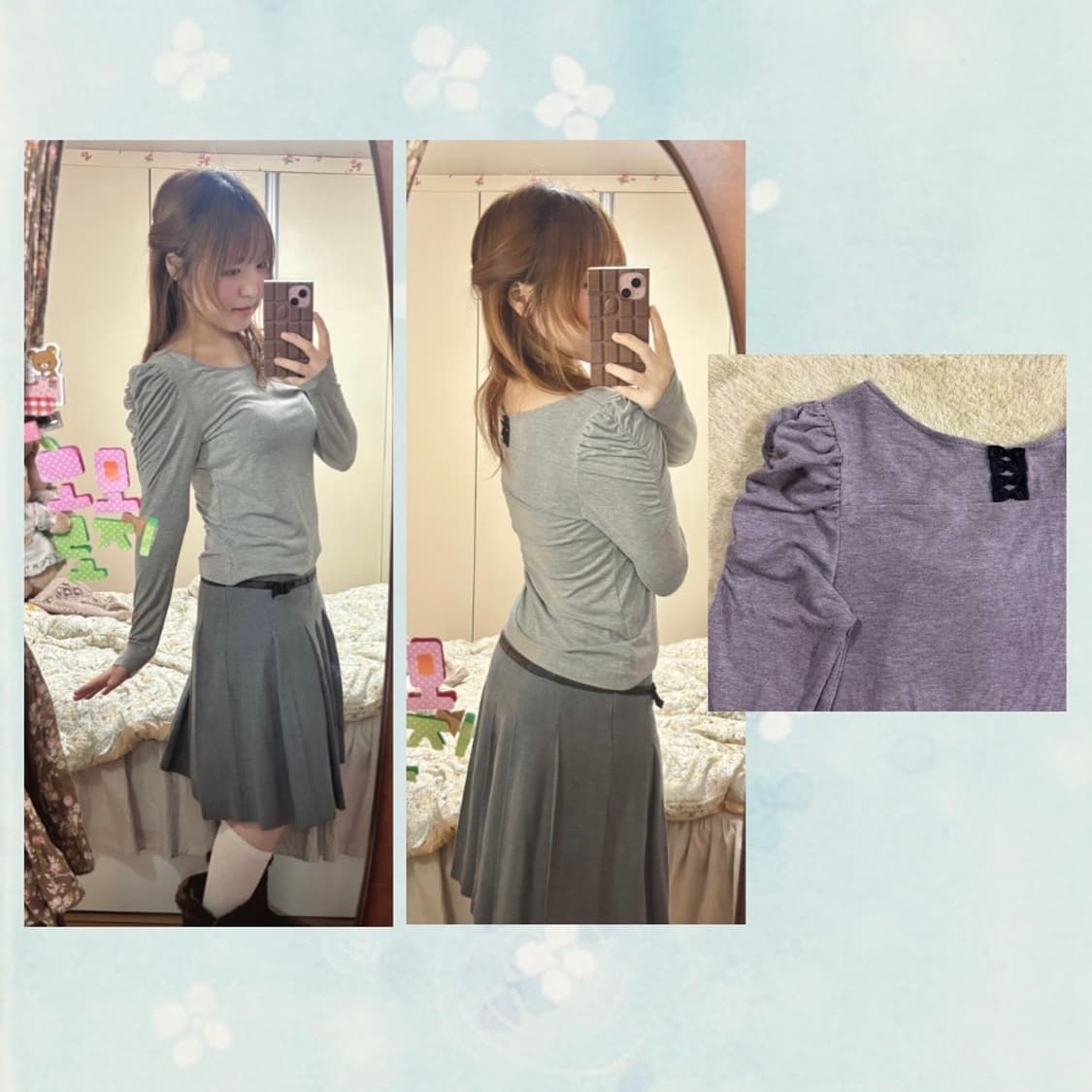 모리걸 둥근 카라 코트 + 단가라 단정 모리코디세트 상품이미지6