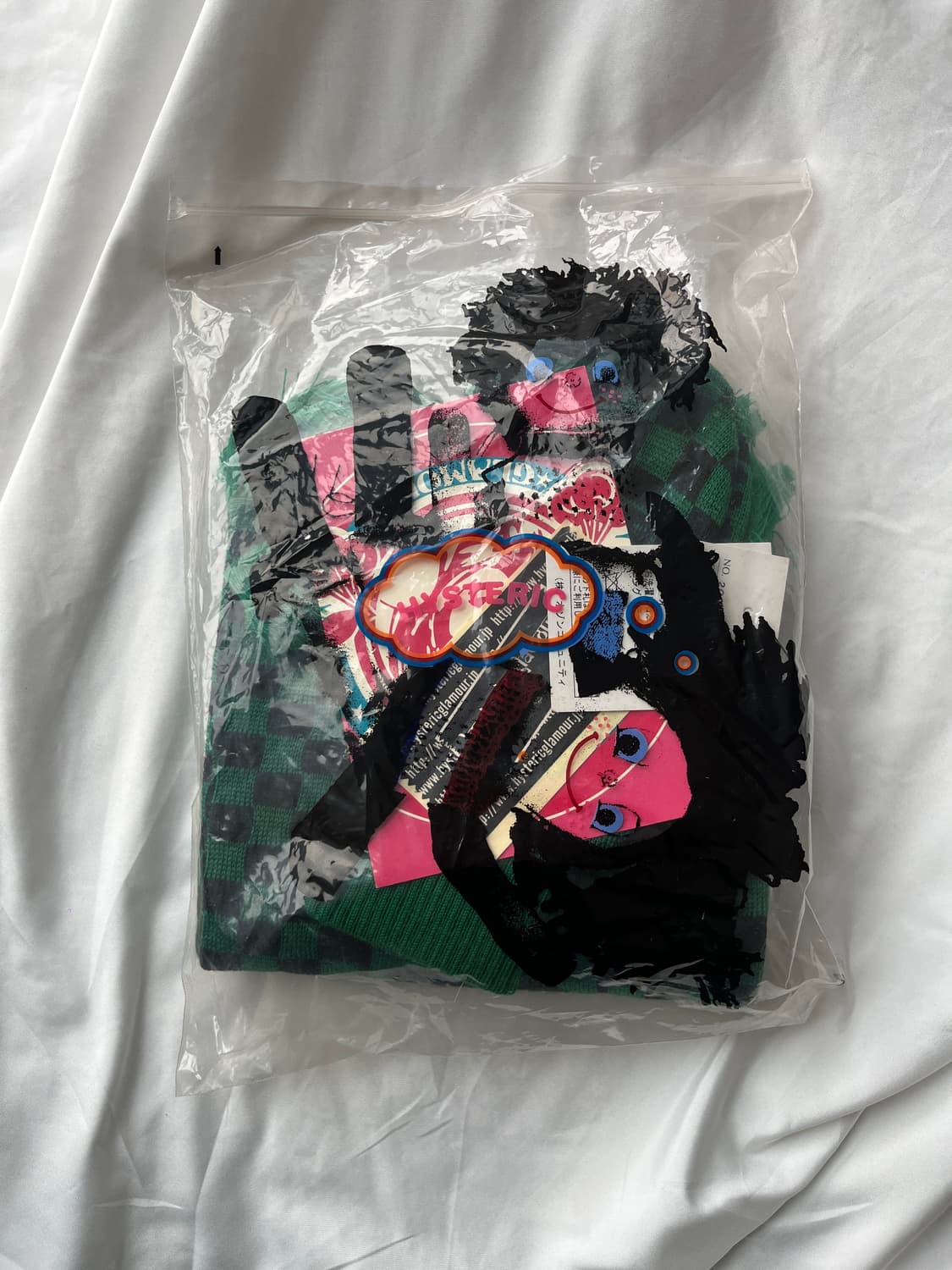 (새상품)히스테릭 글래머 아카이브 체커보드 니트 목도리 머플러 장갑 세트 상품이미지4