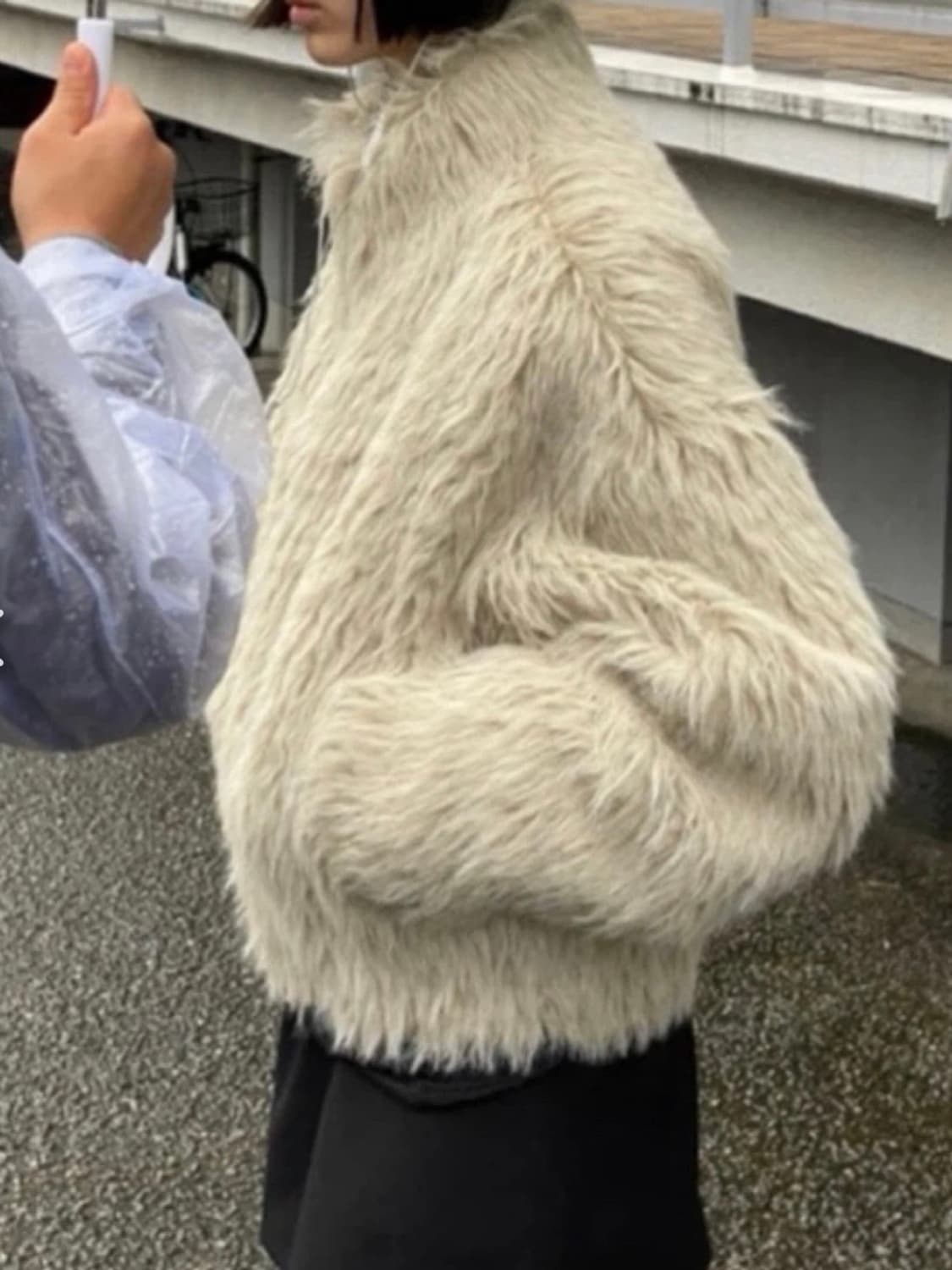 크림빌라 시어링 퍼자켓 베이지 상품이미지1