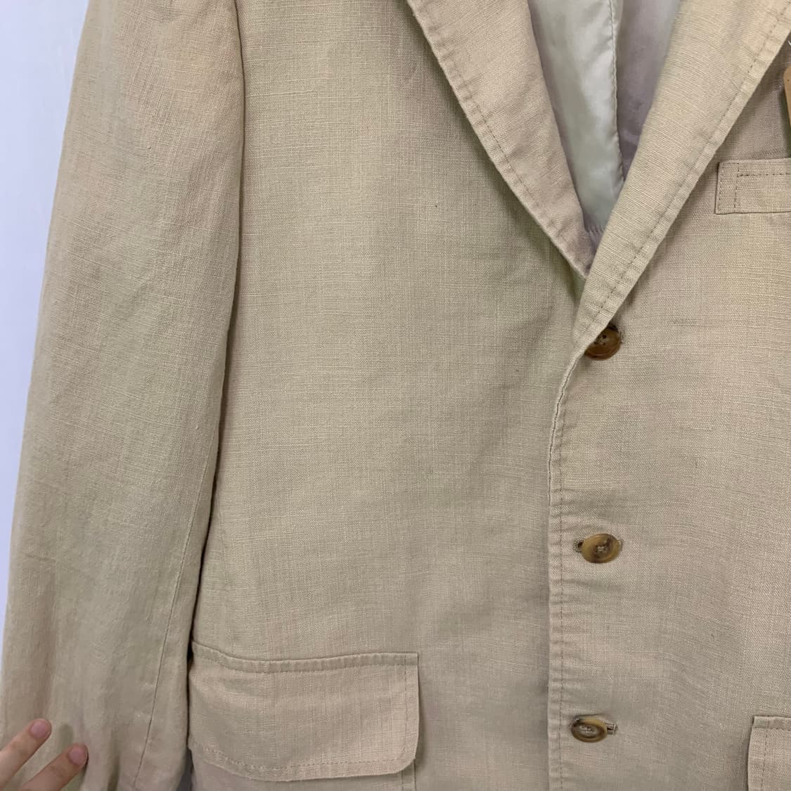 제이프레스 빈티지 린넨 캐주얼 블레이저 자켓 베이지 상품이미지3