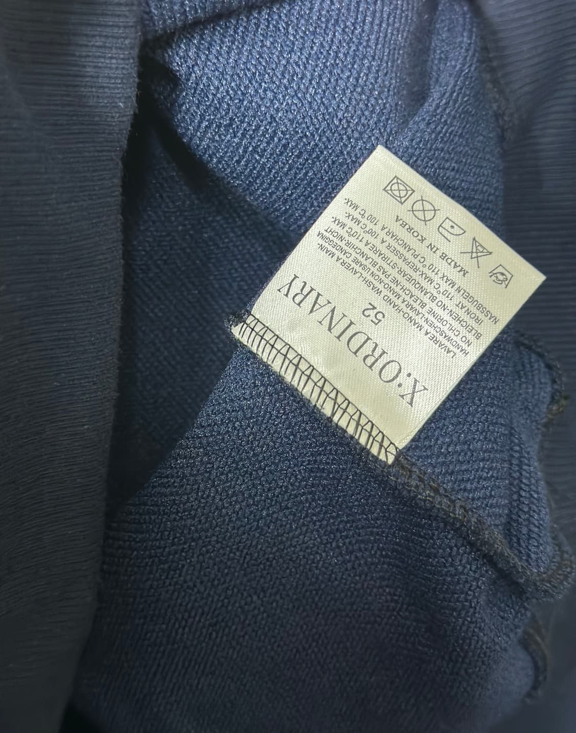 X:ORDINARY 네이비 후드티 52 새상품 상품이미지4