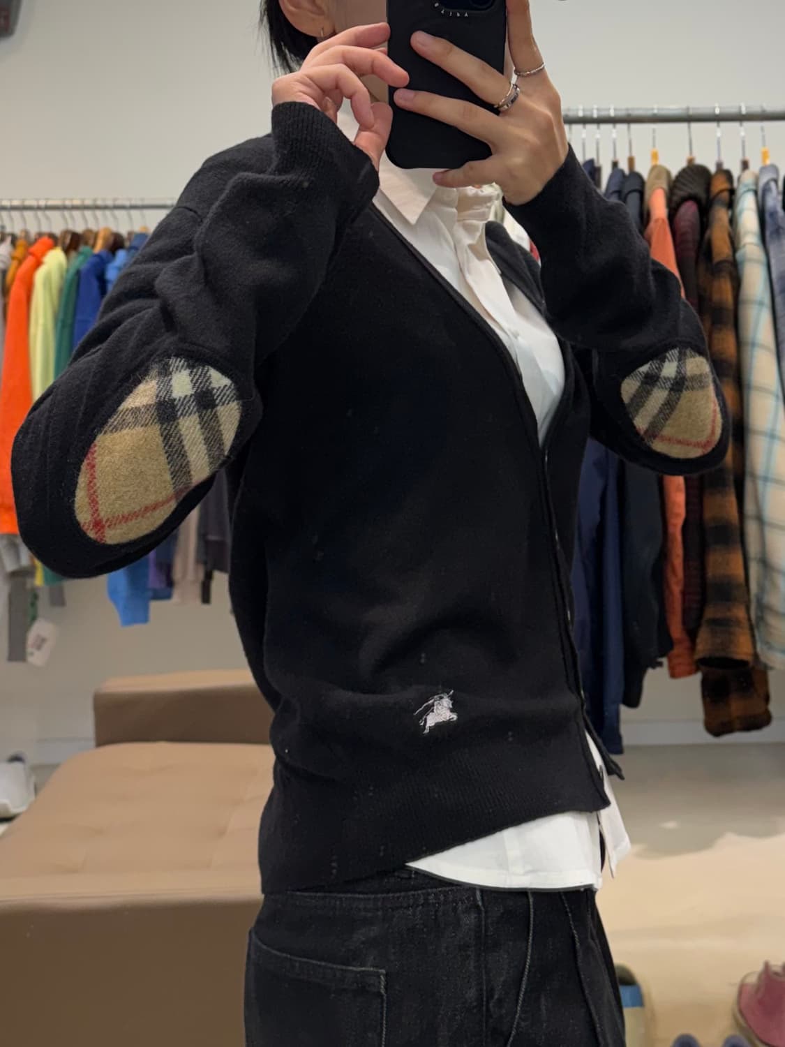 버버리 벰톤 체크 패치 가디건 상품이미지5