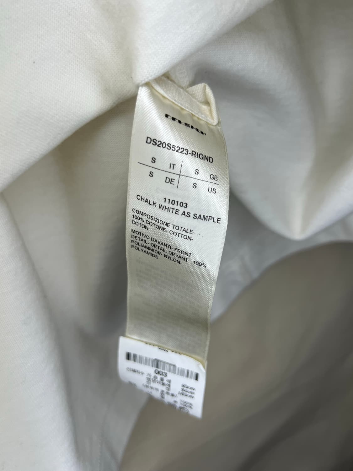 릭오웬스 다크쉐도우 우먼스 크롭 심라인 롱슬리브 상품이미지4