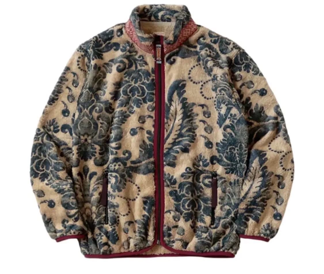 캐피탈 다마스크 패턴 플리스 집 블루존 베이지 4사이즈 상품이미지1