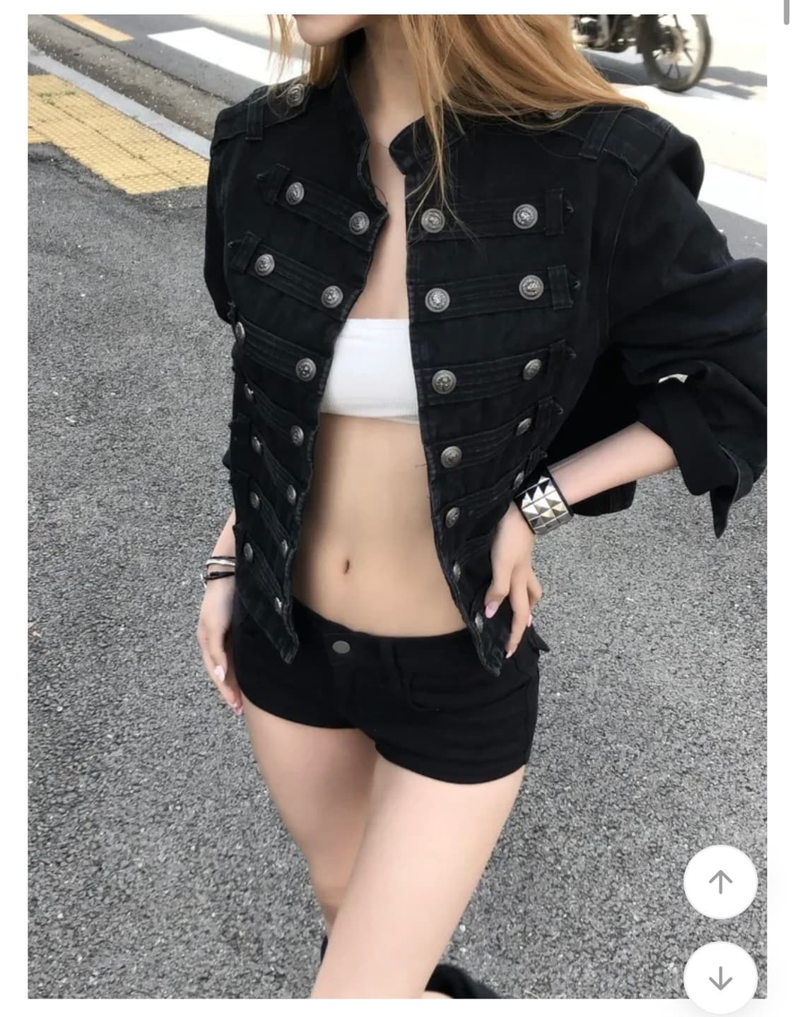 나폴레옹 데님 자켓 블랙 새상품 상품이미지1