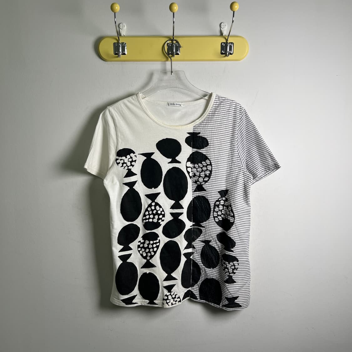 요지 야마모토 Y's for living 비대칭 패치워크 반팔 티셔츠 상품이미지2