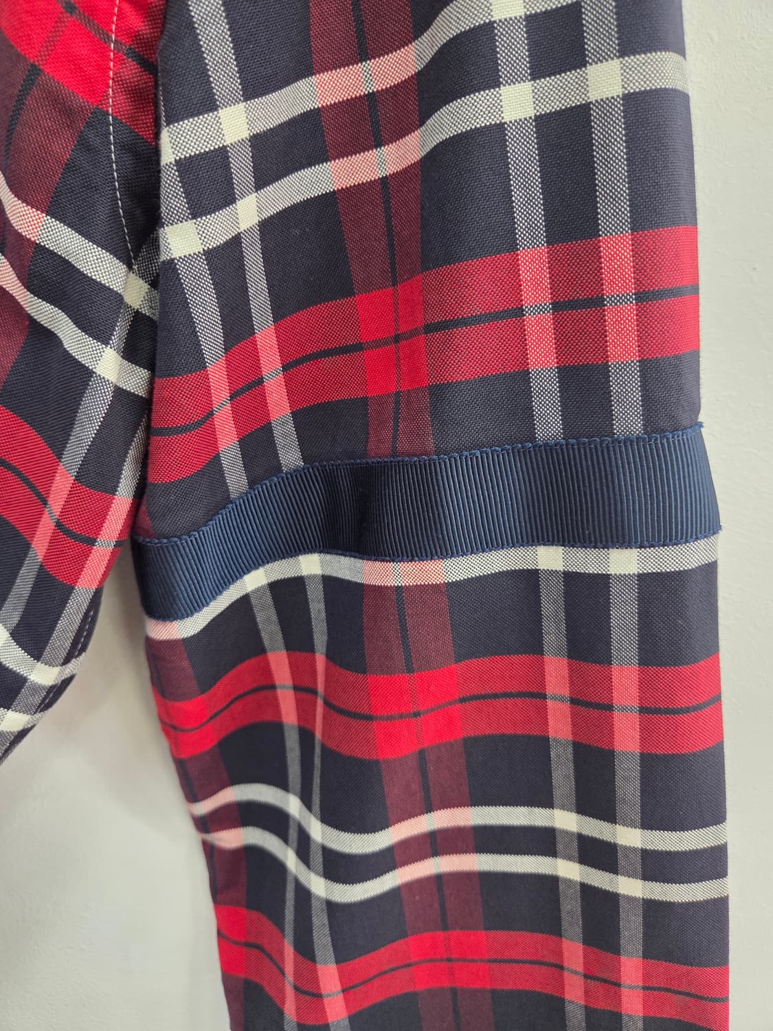 2사이즈 톰브라운 레드 체크 셔츠 암밴드 남성용 상품이미지4