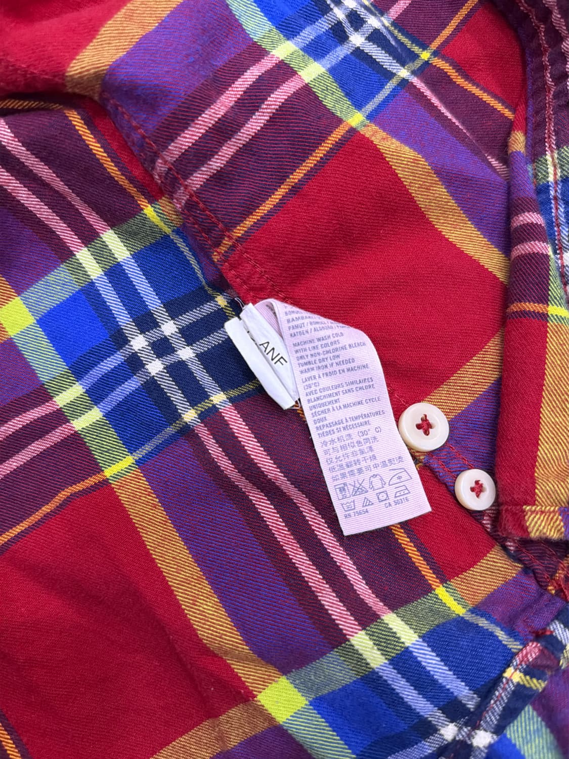 아베크롬비 플란넬 체크셔츠 레드 머슬핏 M 상품이미지8