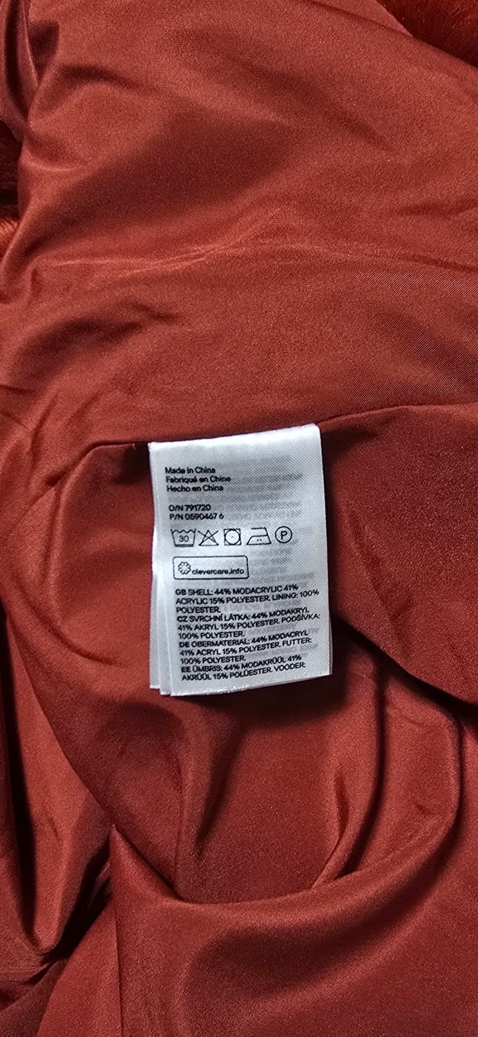 H&M 레드 퍼 코트 66 상품이미지4