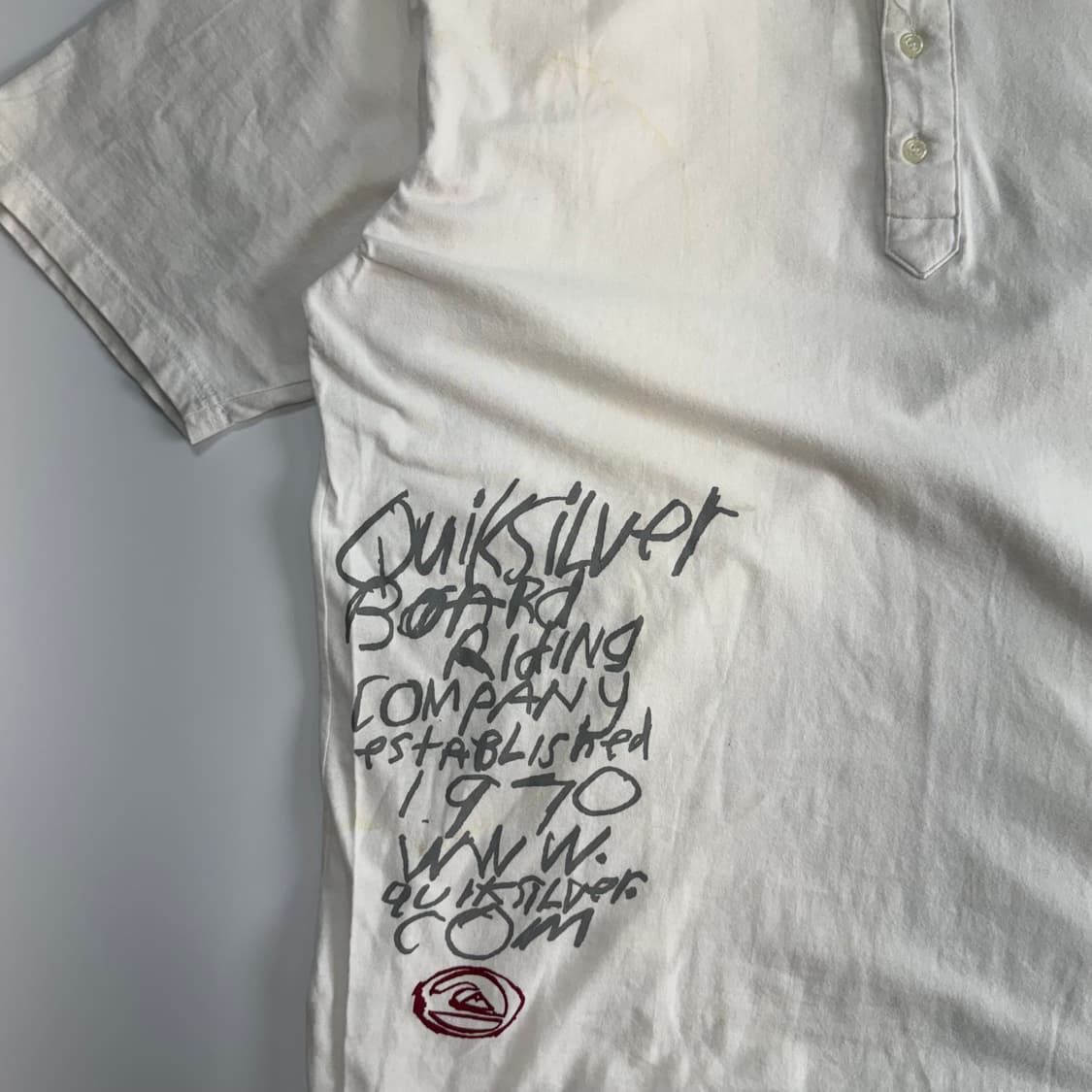 Quicksilver 퀵실버 스몰로고 아이보리 카라티 상품이미지5